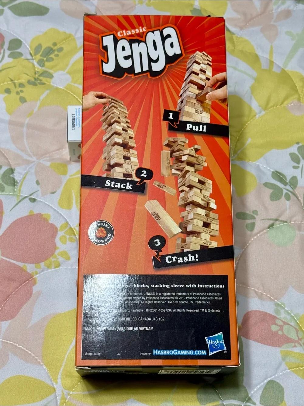 Classic Jenga Wooden Block Game - Orange Box